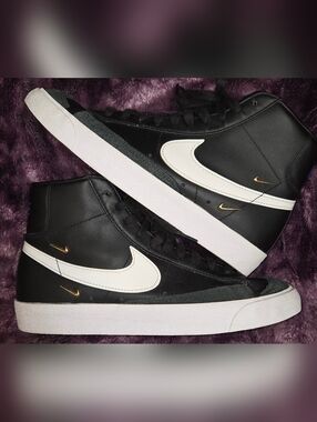Nike Womens Blazer Mid '77 SE "Sisterhood" Black Metallic Gold CZ4627-001 Sz 9.5